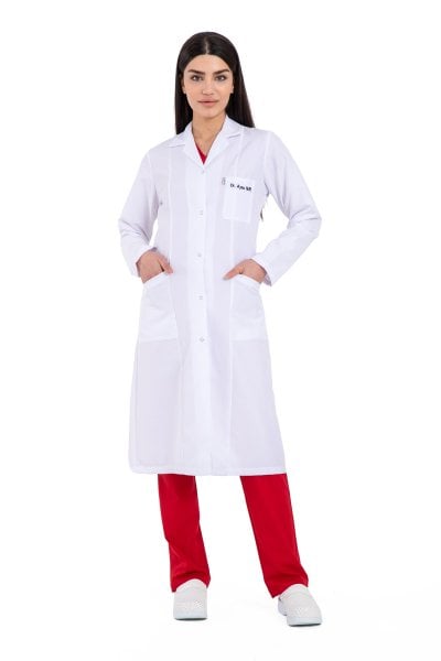 Beyaz önlük kadın model 110 cm Bp-08 56-7XL Özel Sipariş