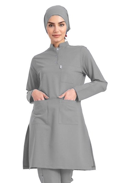 Likralı Pamuklu Tesettür Forma Tst-03 50/4XL Özel Sipariş - Gri