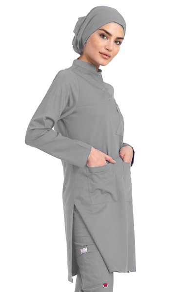 Likralı Pamuklu Tesettür Forma Tst-03 50/4XL Özel Sipariş - Gri