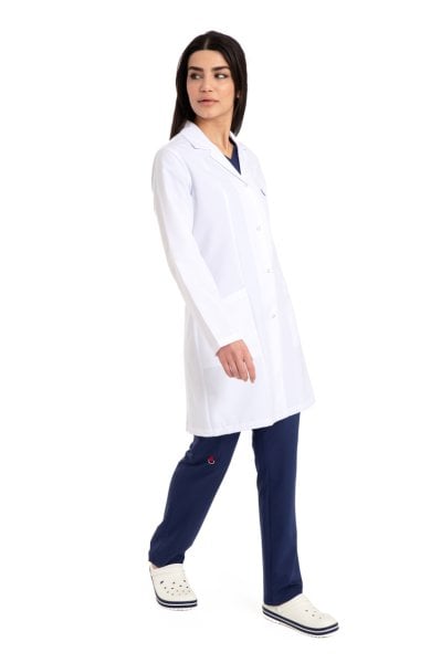 Kadın Beyaz, Ceket Yaka Alpaka Önlük Doktor, Öğretmen, Öğrenci Bp01