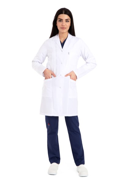 Kadın Beyaz, Ceket Yaka Alpaka Önlük Doktor, Öğretmen, Öğrenci Bp01