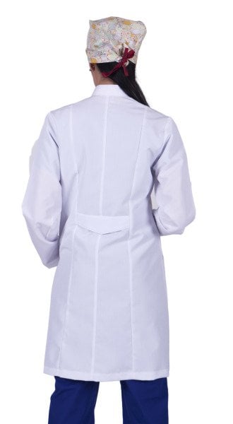 Önlük Bayan Doktor Hakim Yaka Alpaka Kumaş Bp-02-90 cm