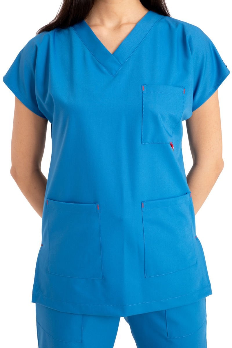 Dr. Elastik Likralı Bayan Cerrahi Nöbet Takımı Parlement Mavi