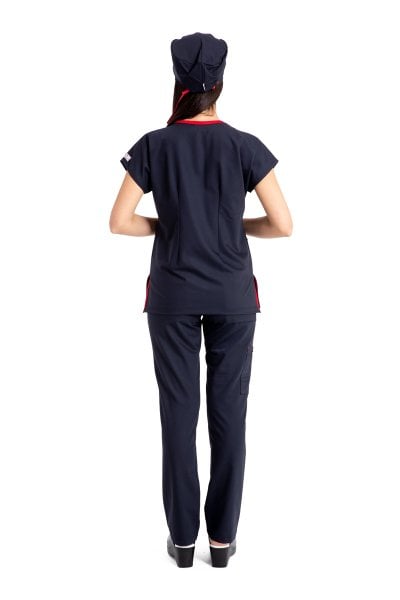 Dr Greys Model Cerrahi Forma Lacivert Terikoton Kadın