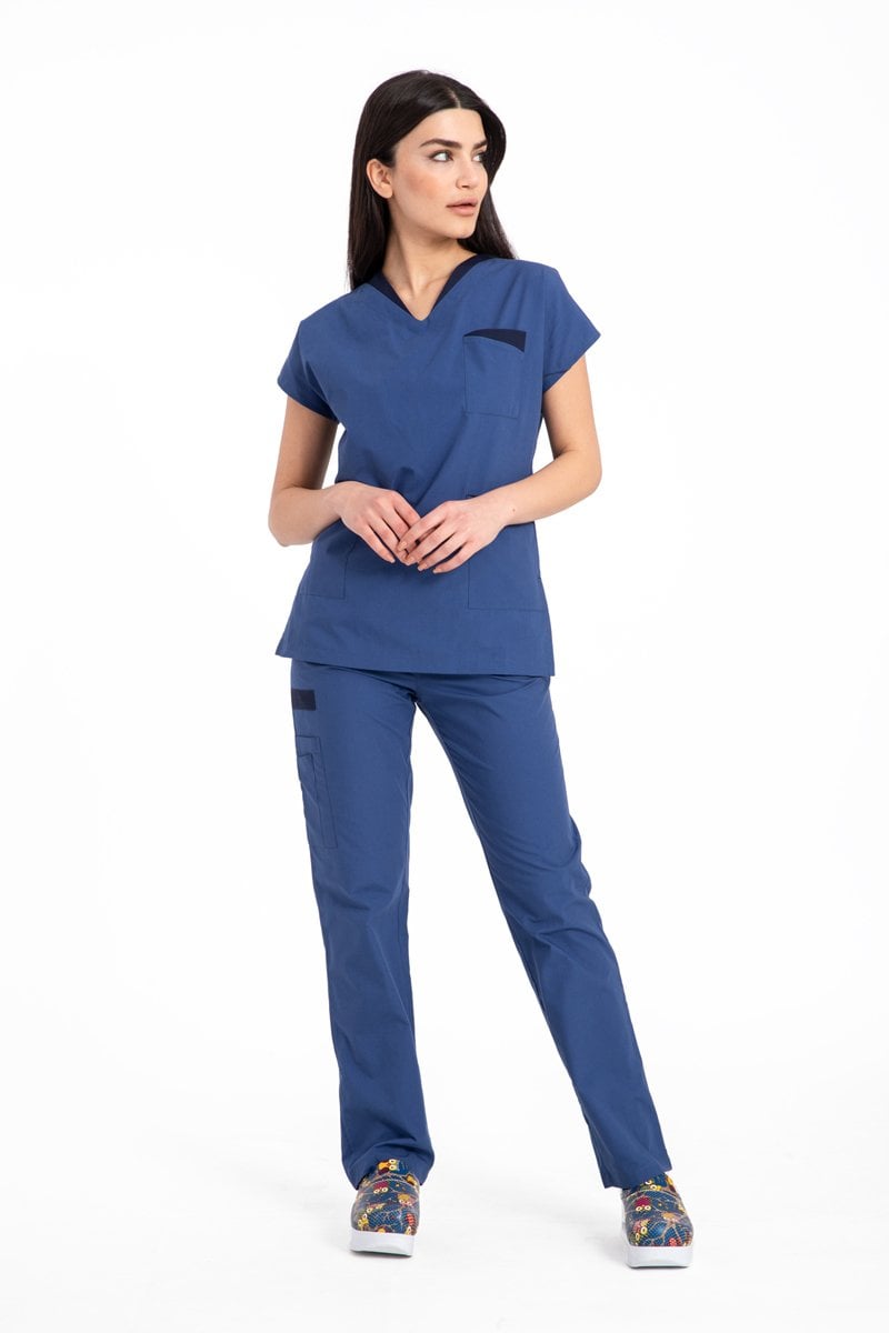 Cerrahi Ameliyathane ve Nöbet Forma Takımı-Rg-04 40-M - İndigo(Petrol Mavi)
