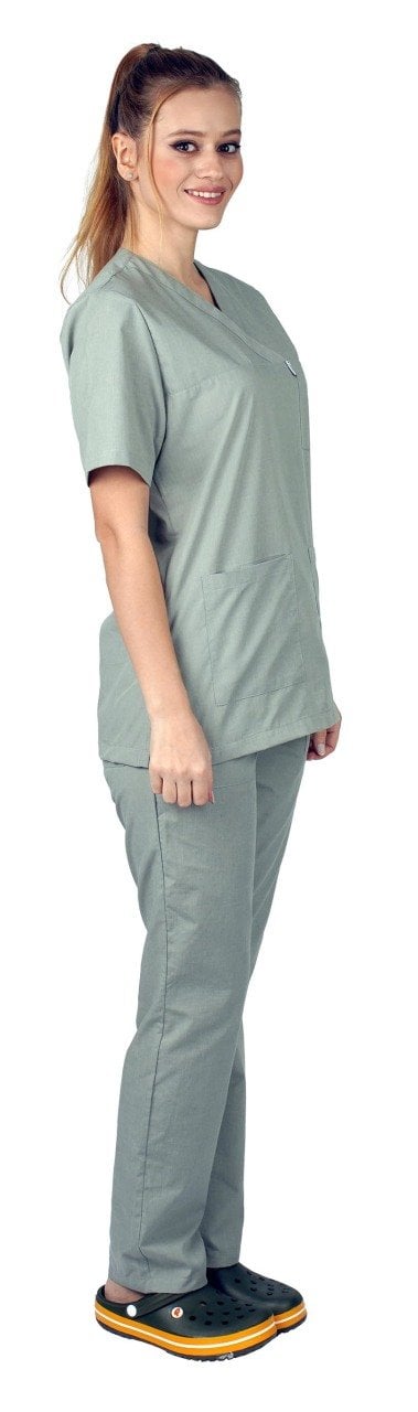 Cerrahi Forma Kadın Labor Yeşili Terikoton Kumaş