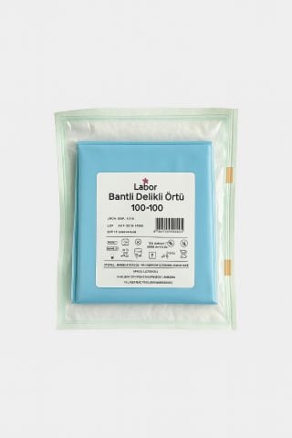 Yapışkan bantlı delikli örtü 100*100cm steril paket