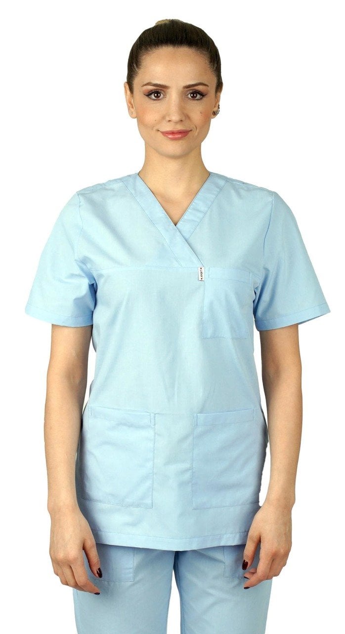 Cerrahi Forma Kadın Açık Mavi Terikoton