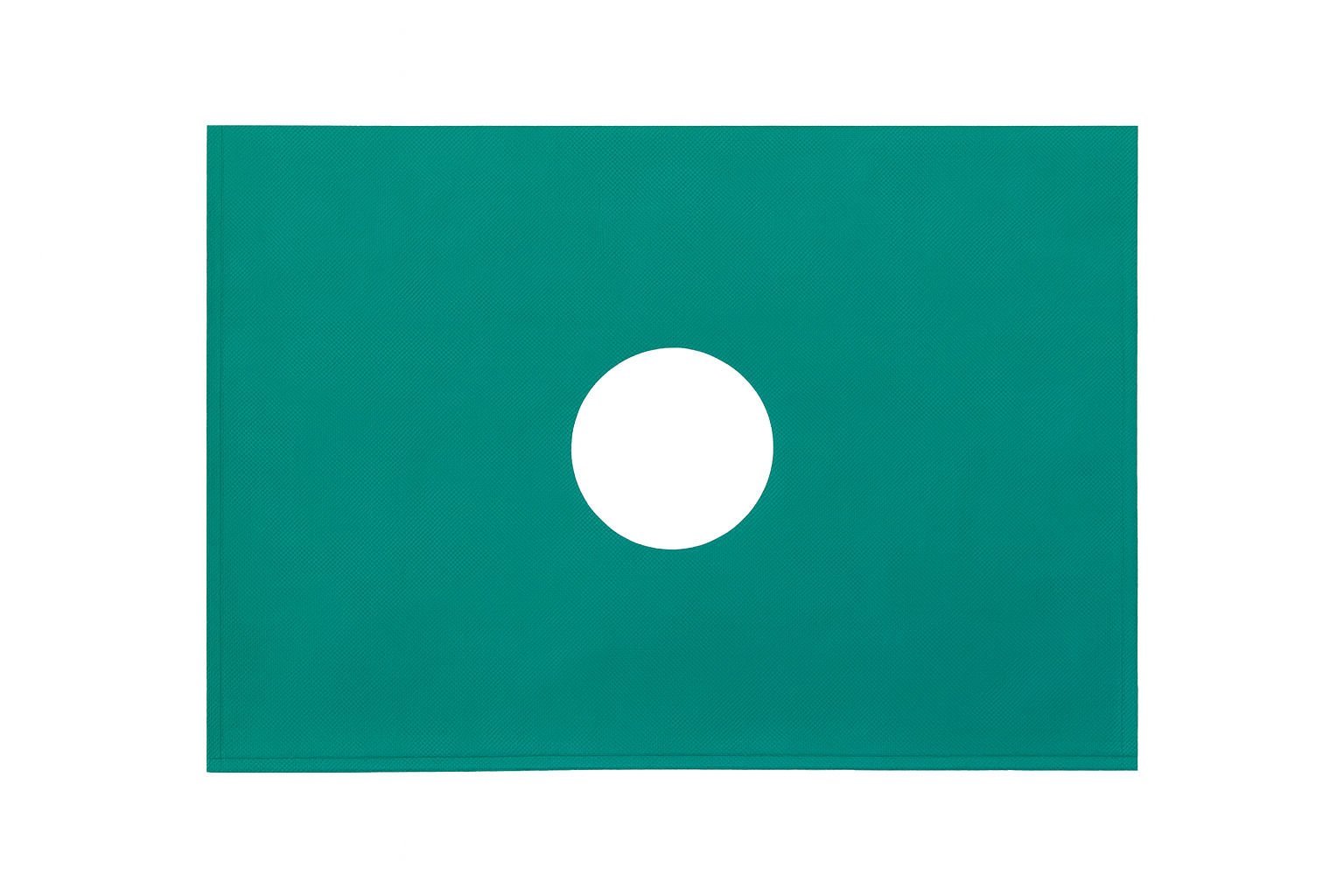 Yeşil Keten Örtü Ortası Delikli 100 Cm*150 Cm