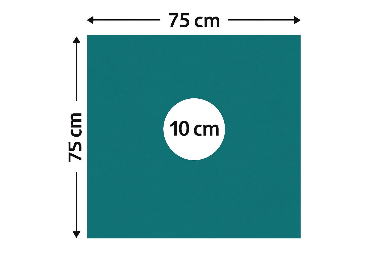 Yeşil Keten Örtü Ortası Delikli 75 Cm 75 Cm