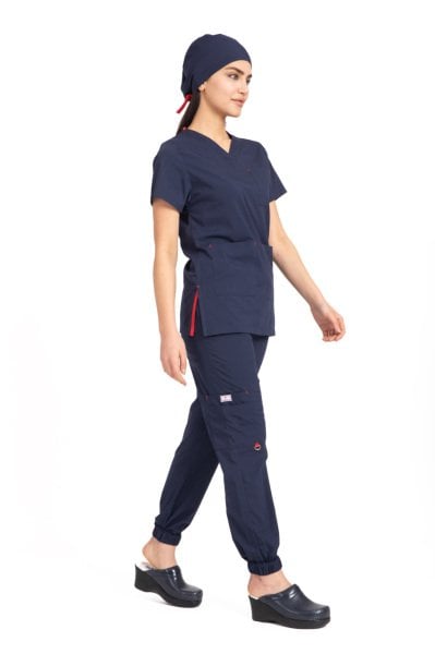 Dr Jogger Scrubs Likralı Koton Kumaş Lacivert Kadın