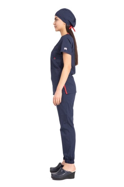 Dr Jogger Scrubs Likralı Koton Kumaş Lacivert Kadın