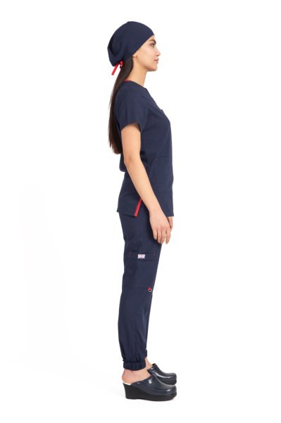 Dr Jogger Scrubs Likralı Koton Kumaş Lacivert Kadın