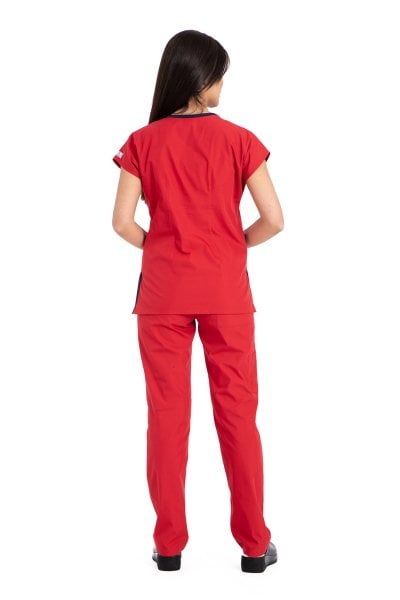Cerrahi Ameliyathane ve Nöbet Forma Takımı-Rg-04 52-5XL Özel Sipariş - Kırmızı