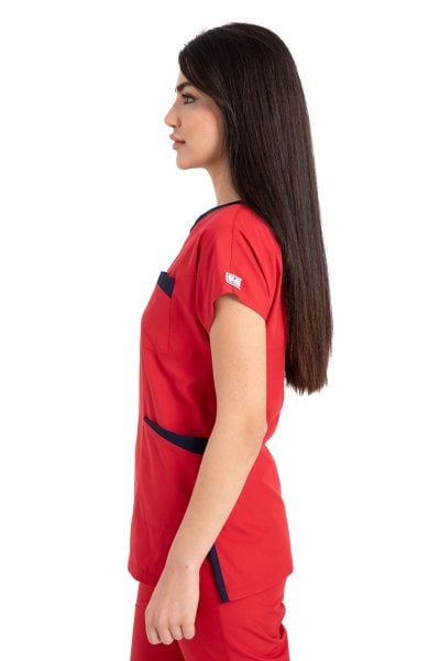 Cerrahi Ameliyathane ve Nöbet Forma Takımı-Rg-04 52-5XL Özel Sipariş - Kırmızı