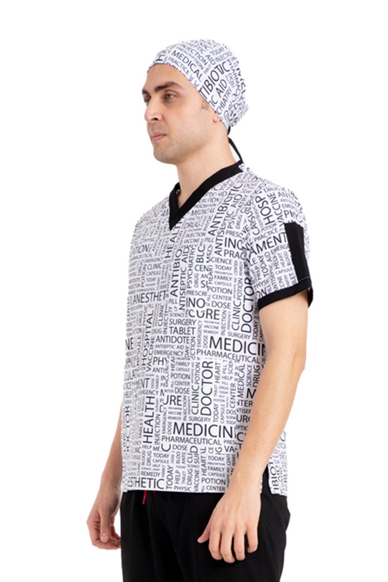 Likralı Pamuklu Erkerk Cerrahi Üst Tıp Yazılı Rg03