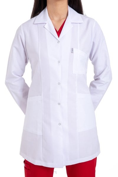 Bayan Beyaz Önlük Tunik Boy 75cm Erkek Yaka Bc-03