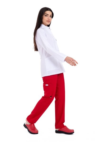 Bayan Beyaz Önlük Tunik Boy 75cm Hakim Yaka Hbc-03