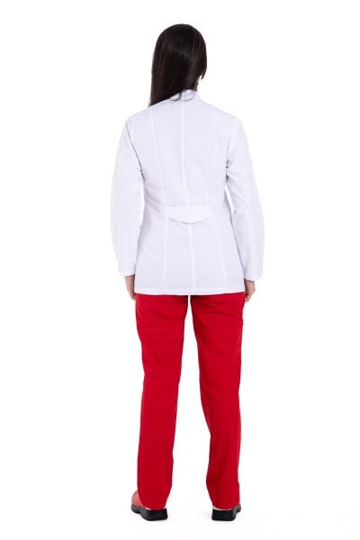 Bayan Beyaz Önlük Tunik Boy 75cm Hakim Yaka Hbc-03