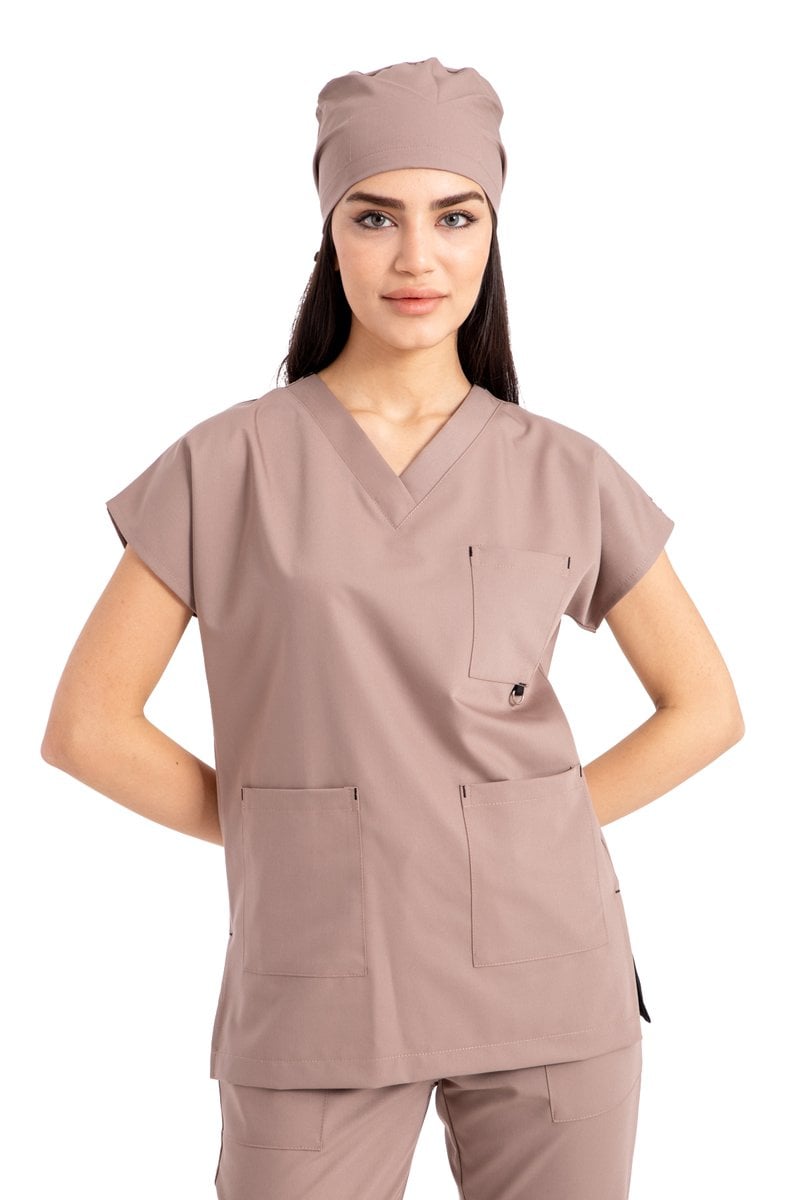 Dr. Elastik Likralı Kadın Cerrahi Forma Toprak