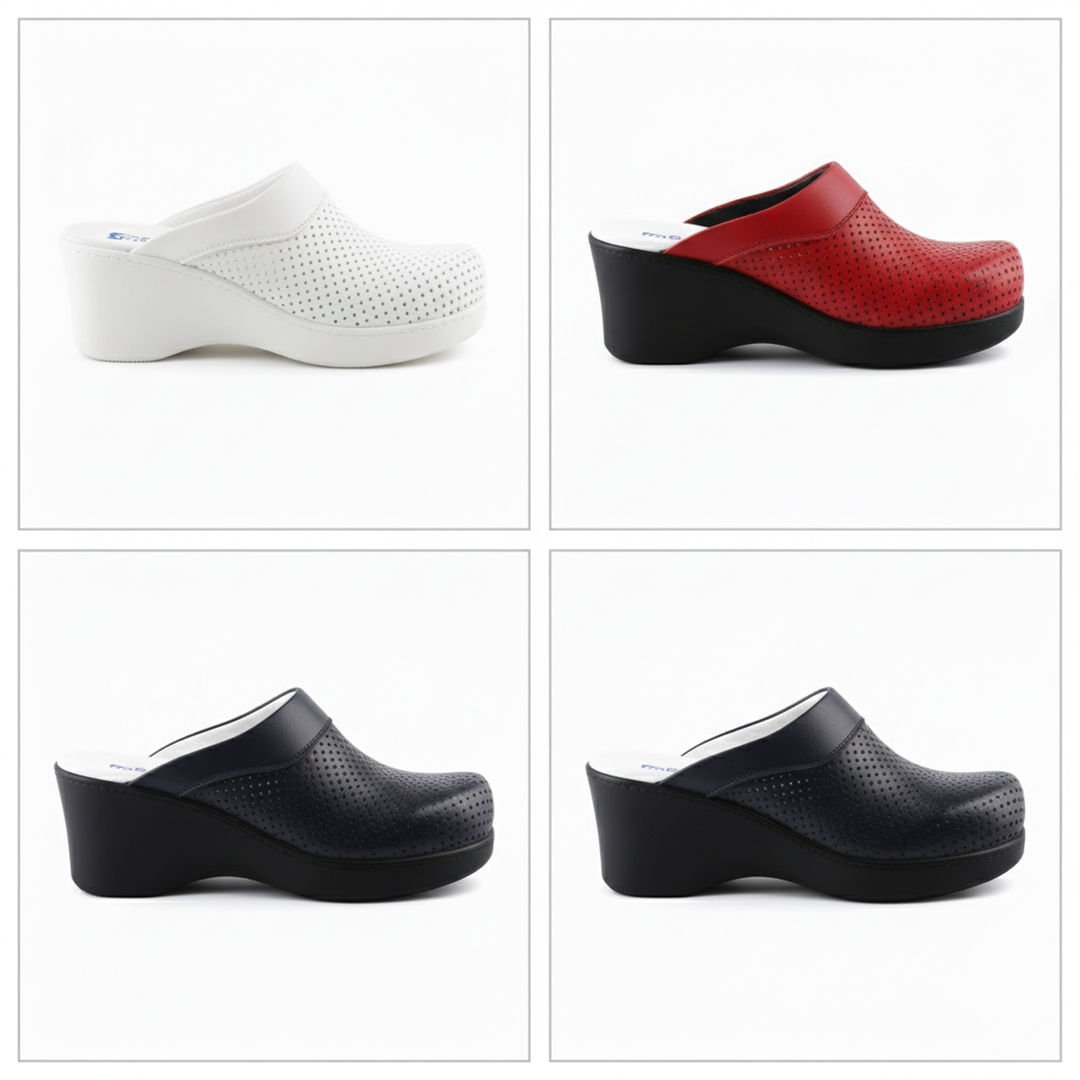 Labor Sabo Terlik Kadın-202 Model-7 cm Dolgu Topuk-Hemşire Doktor Sağlıkçı Terliği