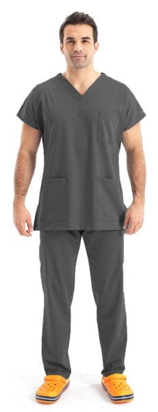 Dr Greys Model Cerrahi Forma Terikoton Erkek Füme