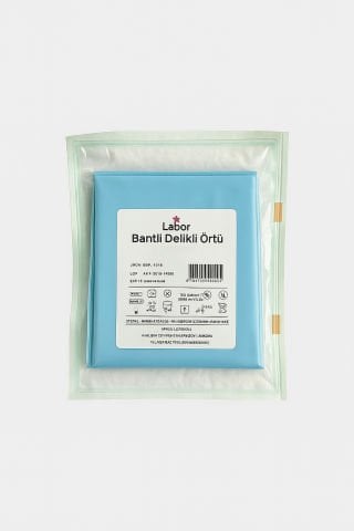 Yapışkan bantlı delikli örtü 75*75cm steril paket