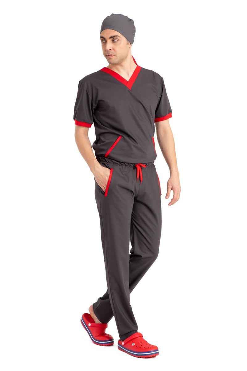 Özel tasarım doktor forması likralı pamuklu füme erkek FT model