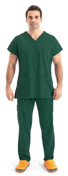 Dr Greys Model Cerrahi Forma Terikoton Erkek Haki Yeşil