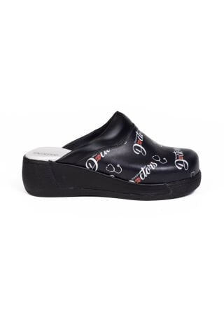 Sabo Terlik Kadın Siyah Doktor Baskılı 209