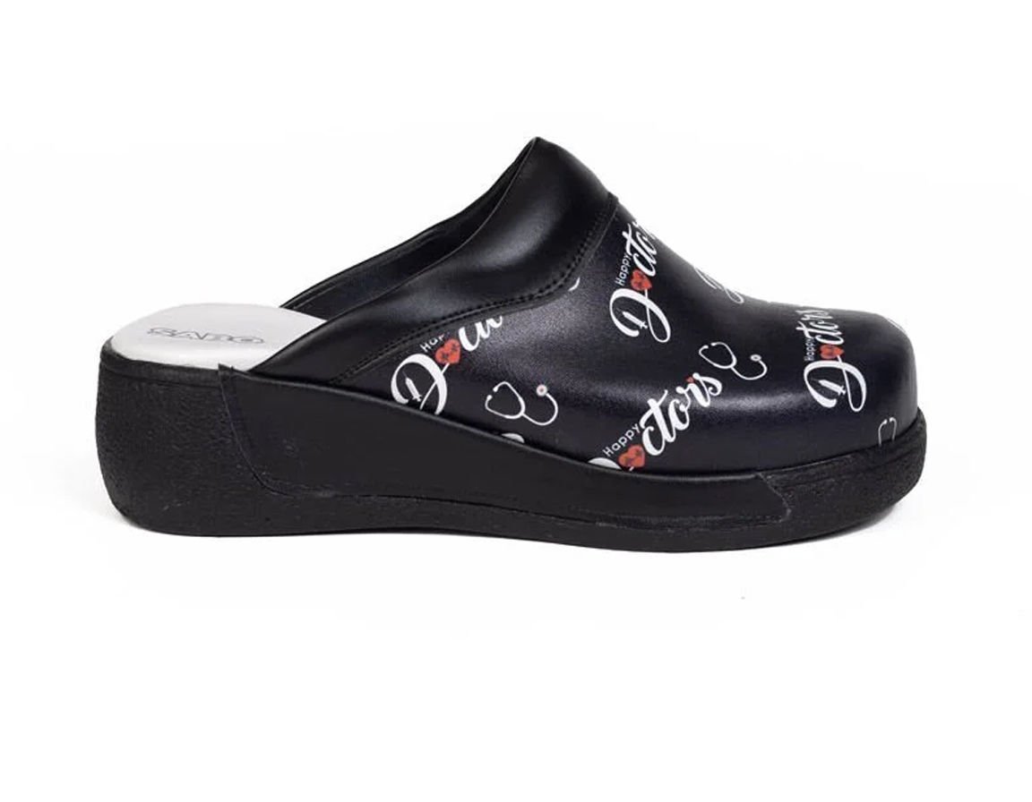 Sabo Terlik Kadın Siyah Doktor Baskılı 209