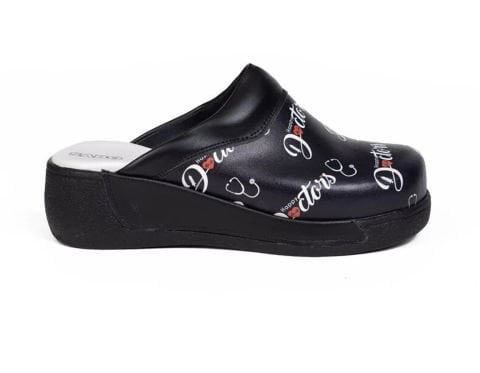 Sabo Terlik Kadın Siyah Doktor Baskılı 209