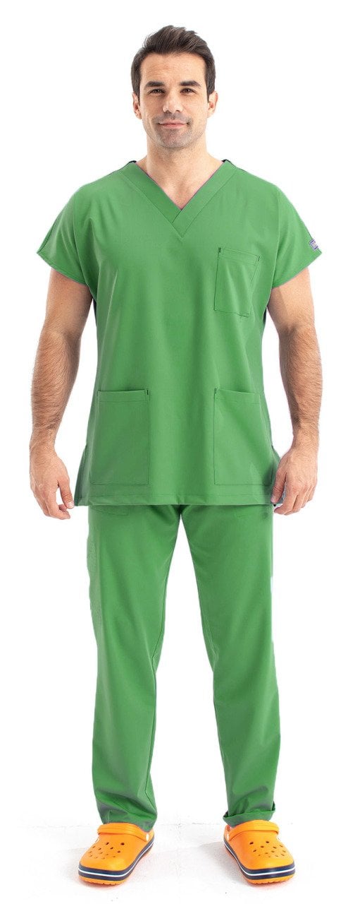 Dr Greys Model Cerrahi Forma Terikoton Erkek Fıstık Yeşil