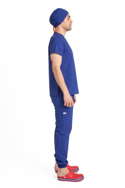 Dr Jogger Scrubs Likralı Koton Kumaş Erkek Saks