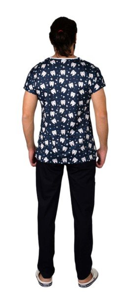 LABOR DRY TOUCH Erkek Desenli Cerrahi Forma Üst - Lacivert Diş Hekimi Scrubs