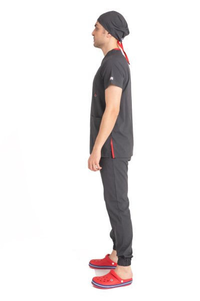 Dr Jogger Scrubs Likralı Koton Kumaş Erkek Füme