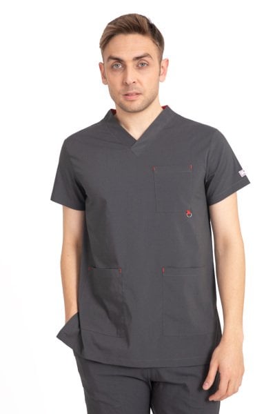 Dr Jogger Scrubs Likralı Koton Kumaş Erkek Füme
