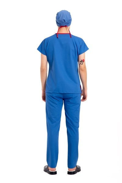 Dr Elastik Scrubs Likralı Pamuklu Erkek P. Mavi
