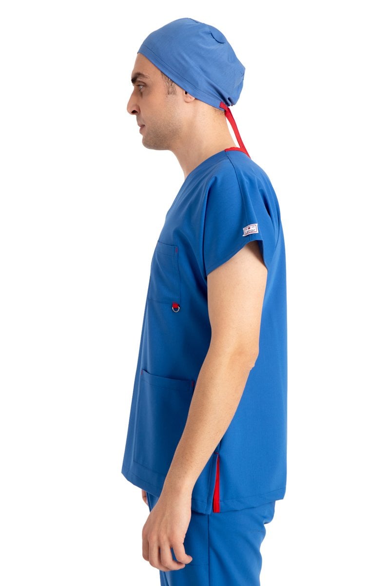 Dr Elastik Scrubs Likralı Pamuklu Erkek P. Mavi