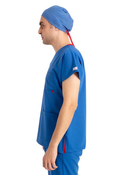 Dr Elastik Scrubs Likralı Pamuklu Erkek P. Mavi