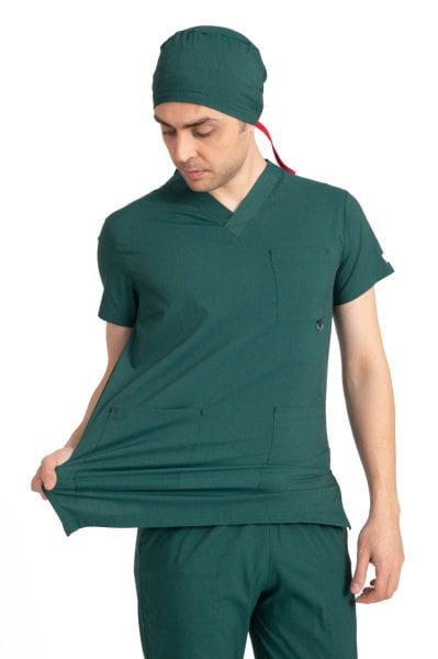 Dr Jogger Scrubs Likralı Koton Kumaş Erkek Haki Yeşil