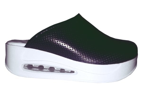 LABOR® Air Max Bayan Lacivert Sabo Terlik: Deri Şıklığı | Üst Derisi Lacivert Alt Taban Beyaz - Seri Sonu