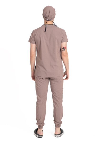 Dr Jogger Scrubs Likralı Koton Kumaş Erkek Toprak
