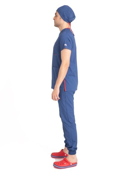 Dr Jogger Scrubs Likralı Koton Kumaş Erkek Petrol Mavisi