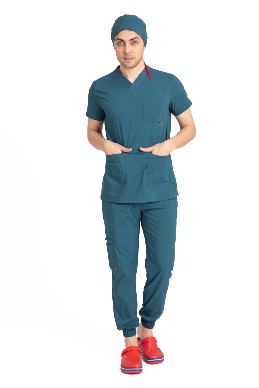 Dr Jogger Scrubs Likralı Koton Kumaş Erkek Petrol Yeşili