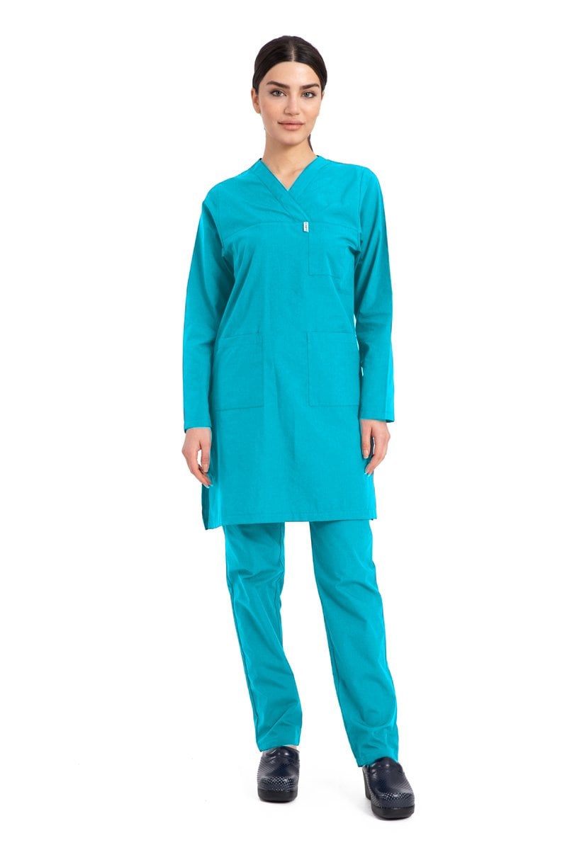 Hemşire Tesettür Terikoton Takım Tst-01 42-L - Bnt.Yeşil