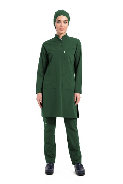 Likralı Pamuklu Tesettür Forma Tst-03 36/XS - Haki Yeşil