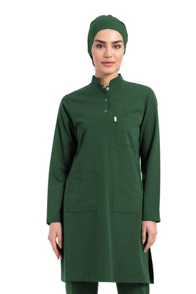 Likralı Pamuklu Tesettür Forma Tst-03 36/XS - Haki Yeşil