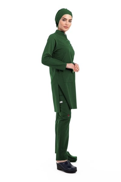 Likralı Pamuklu Tesettür Forma Tst-03 36/XS - Haki Yeşil