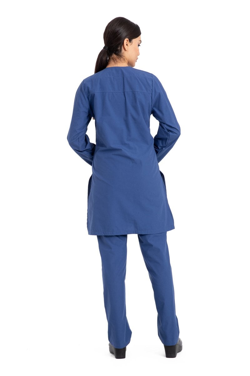 Hemşire Tesettür Terikoton Takım Tst-01 46-2XL - İndigo(Petrol Mavi)